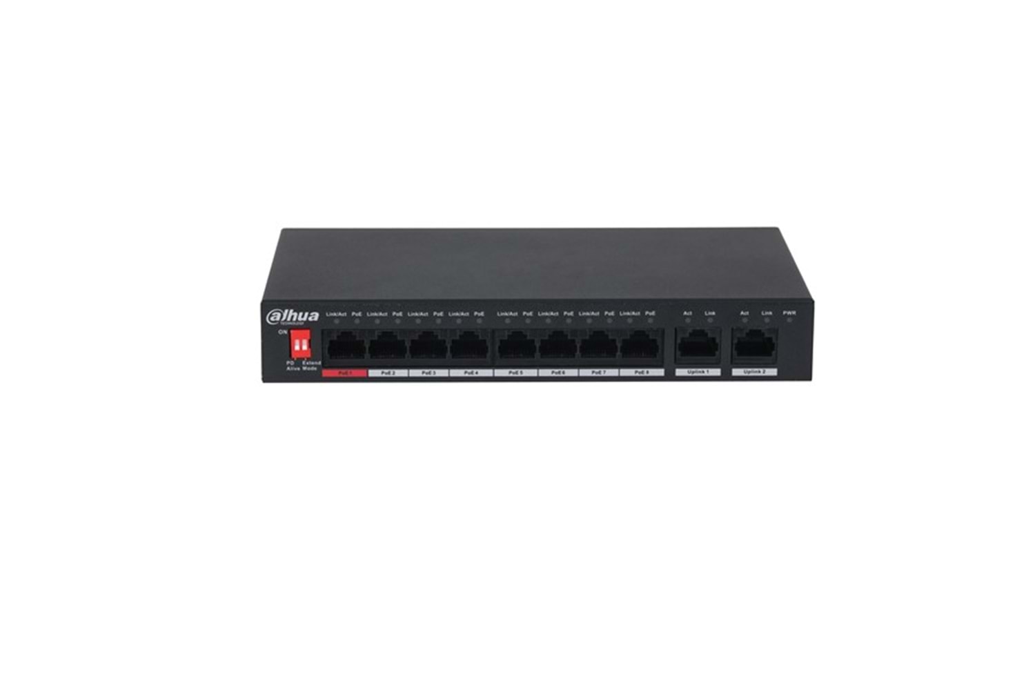 DAHUA 8port 96w FULL PoE DH-PFS3010-8ET-96 10/100 2X-Gigabit Yönetilemez Switch	