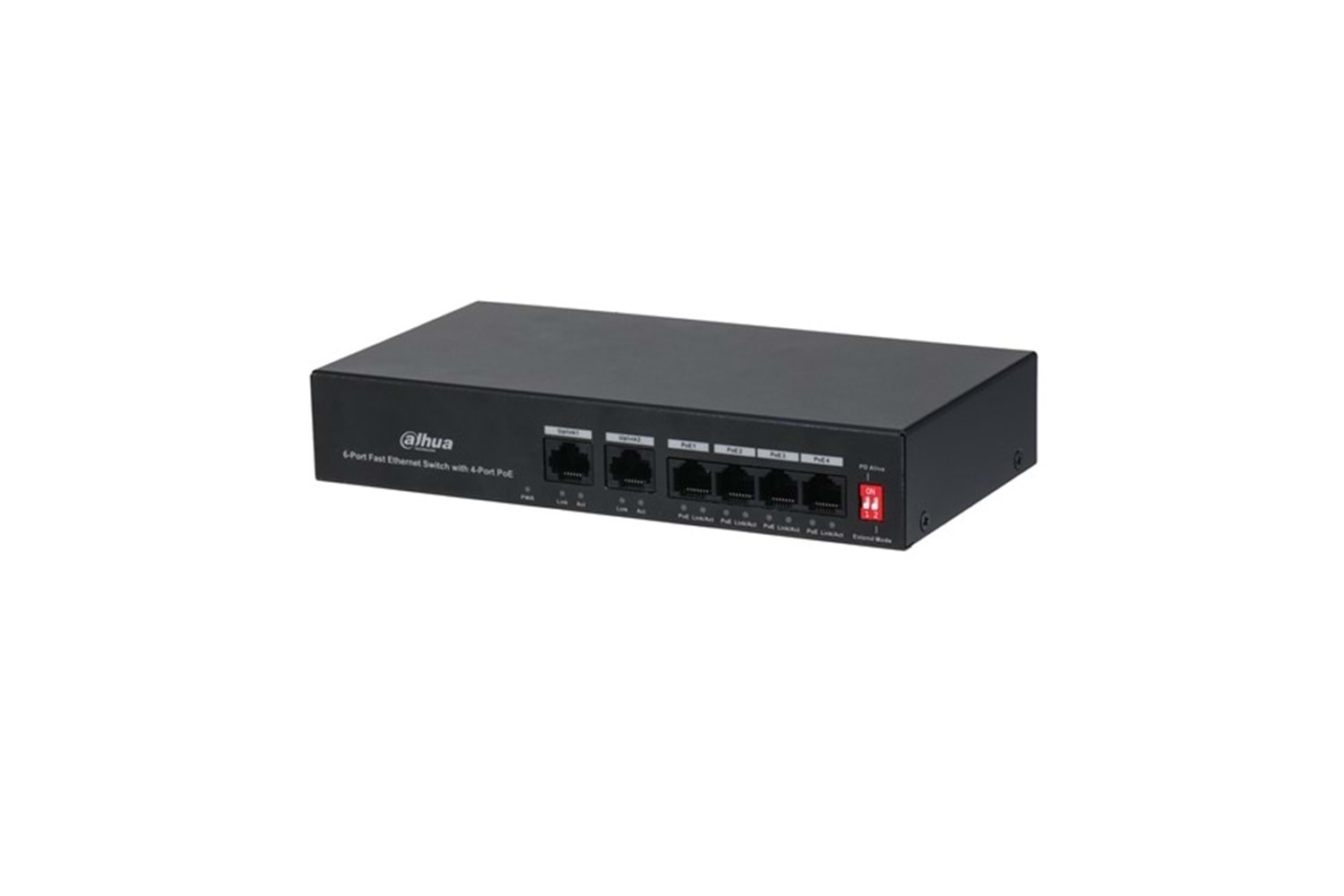 DAHUA 6port 36w 4port PoE PFS3006-4ET-36 10/100 2X-UPLINK Yönetilemez Switch	