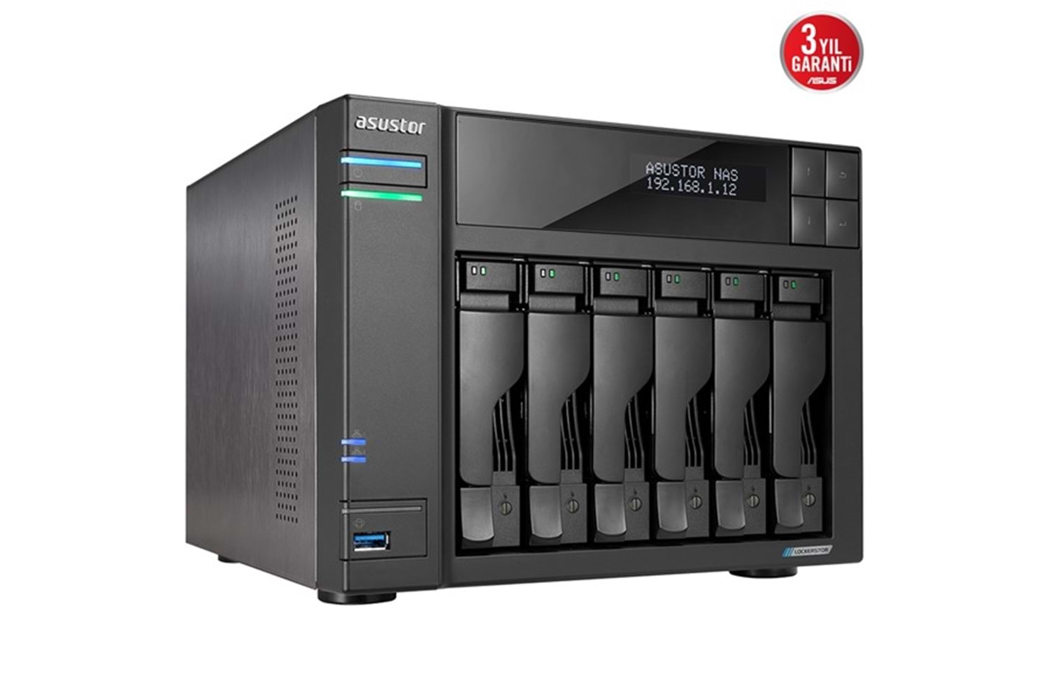 ASUSTOR AS6706T-8GB CELERON QC- 8GB RAM- 6-diskli Nas Server (Disksiz)