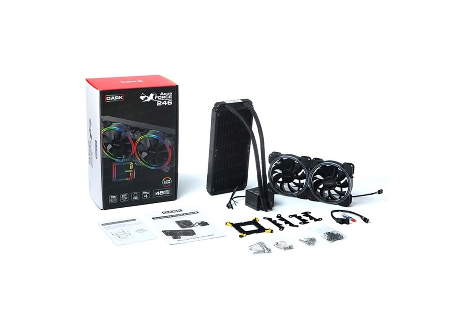  DARK 240MM AQUA FORCE W246 DKCCW246 RGB AM5-1700P SIVI SOĞUTMALI İŞLEMCİ FANI
