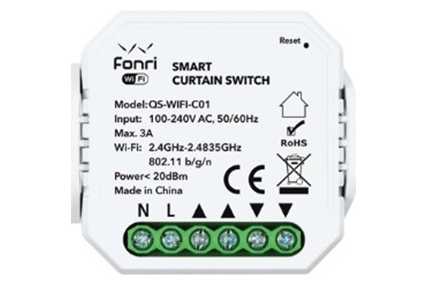 Fonri Wf3-El3-0201-11 Wıfı Kablosuz Cp03 Akıllı Perde Panjur Anahtar