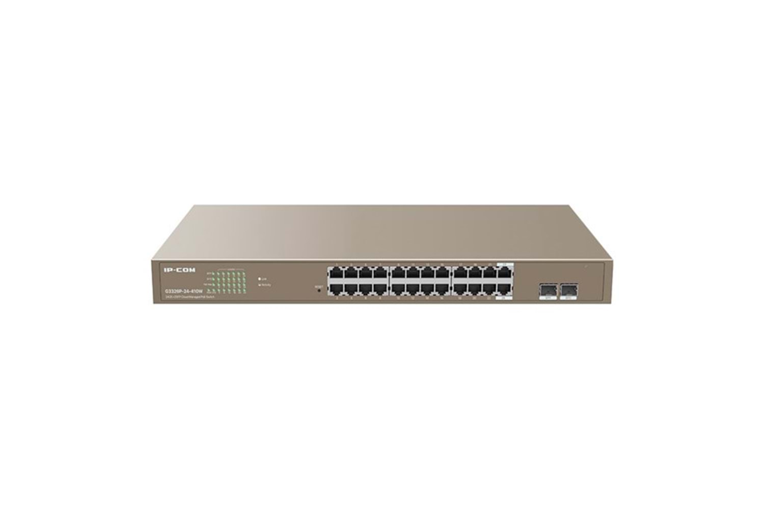 IP-COM 24port G3326P-24-410W Gigabit 2-SFP 410W Full PoE Cloud Yönetilebilir Rack Mount Swıtch