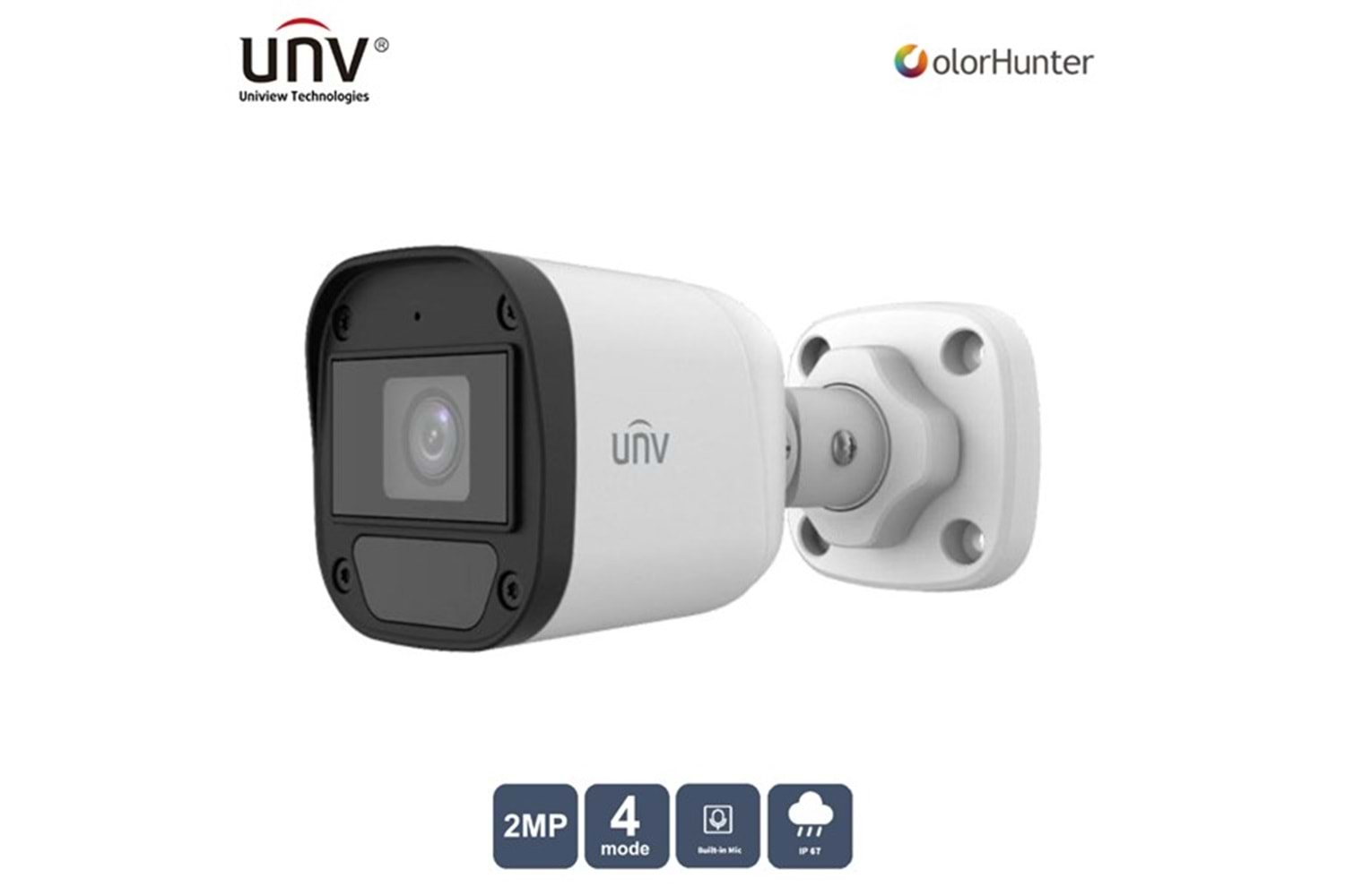 UNV 2MP UAC-B112-AF28-W 2.8MM Colorhunter 20Mt Ip67 Ahd Dahili Ses Ir Bullet Kamera