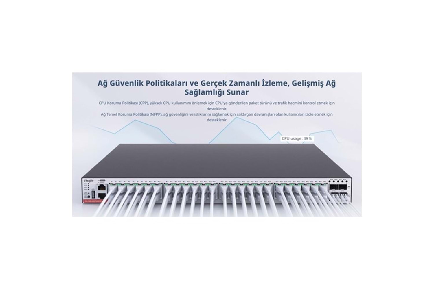RUIJIE 48port RG-CS83-48GT4XS-PD GIGABIT 4-SFP+ 10GBE 1570W LAYER3 YÖNETİLEBİLİR POE SWITCH