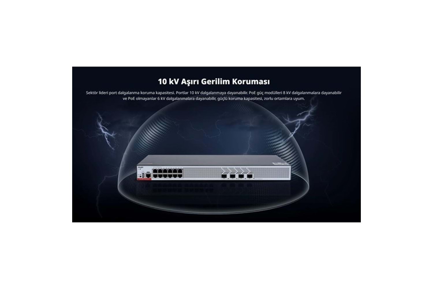 RUIJIE 8port RG-CS83-12GT4XS-P GIGABIT 4-10GBE SFP+ 370W LAYER3 YÖNETİLEBİLİR SWITCH