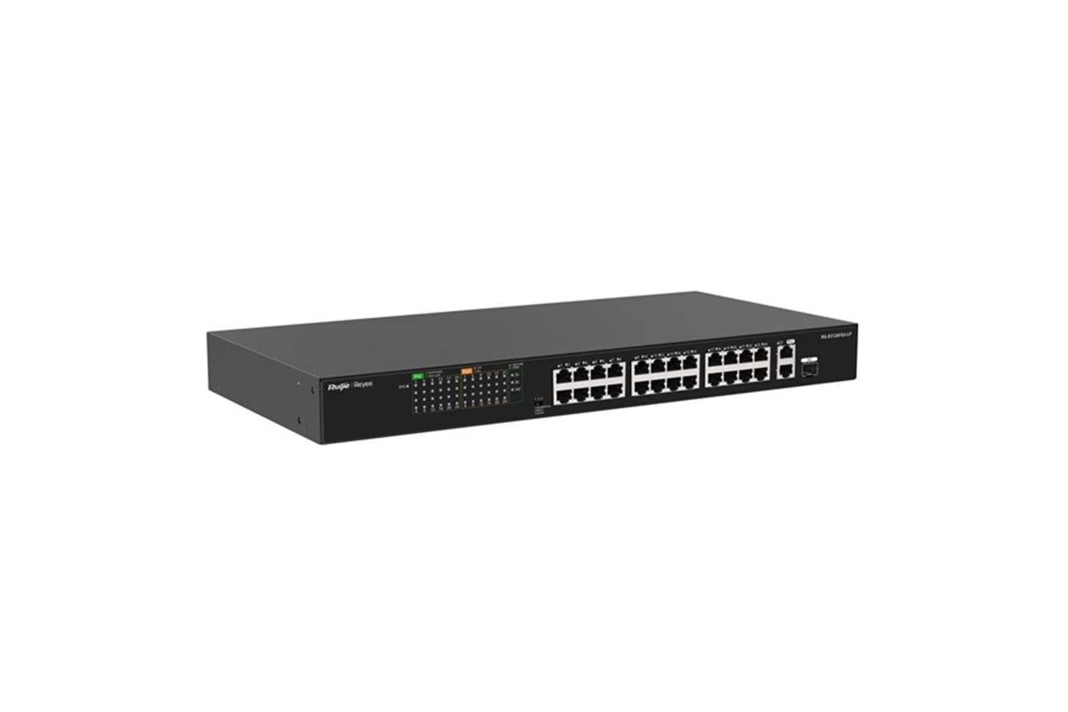 RUIJIE REYEE 24port RG-ES126FGS-LP 10/100 2-UPLINK 1-SFP 180W YÖNETİLEMEZ POE SWITCH