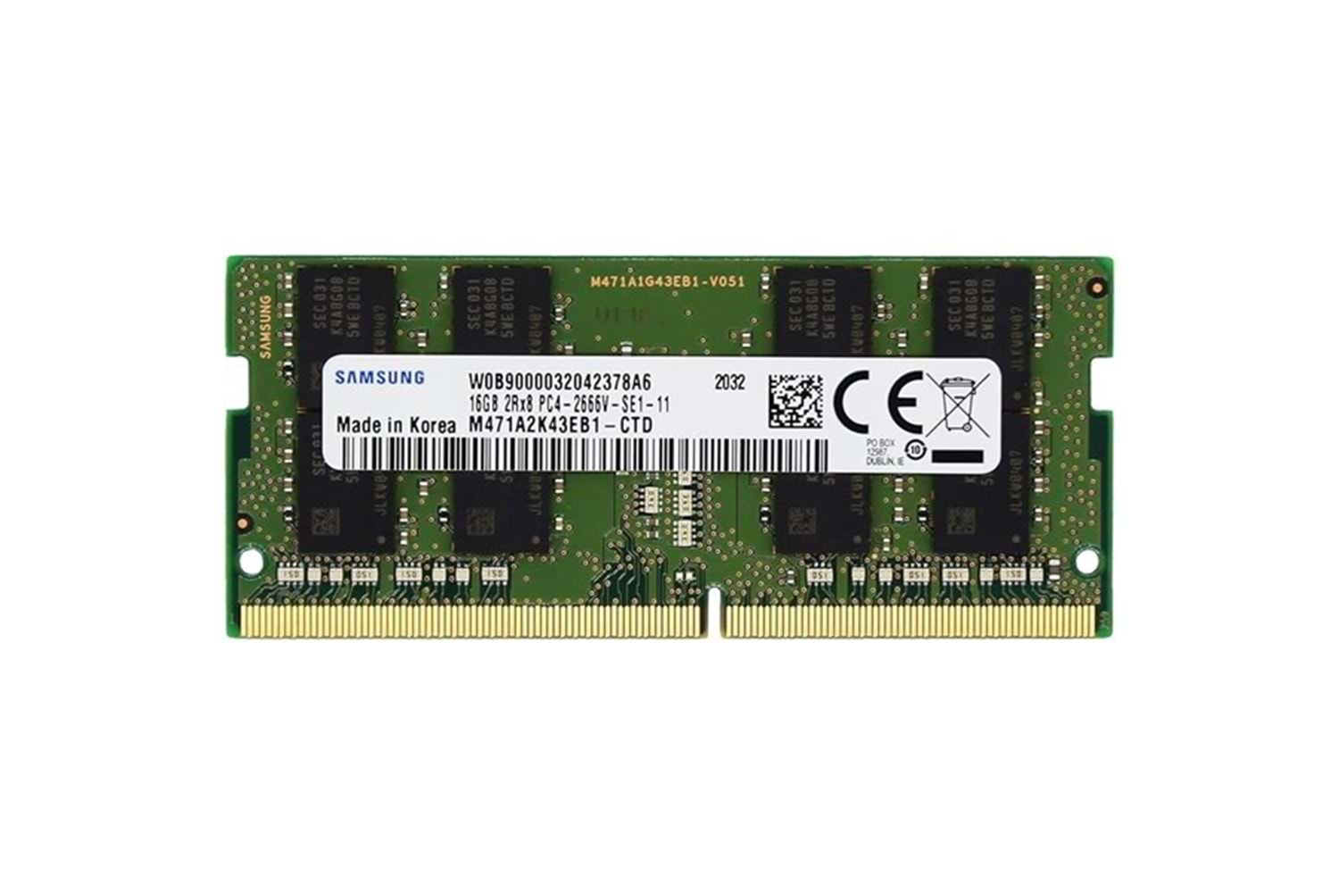 SAMSUNG 16GB DDR4 2666MHZ NOTEBOOK RAM VALUE M471A2K43CB1-CTD