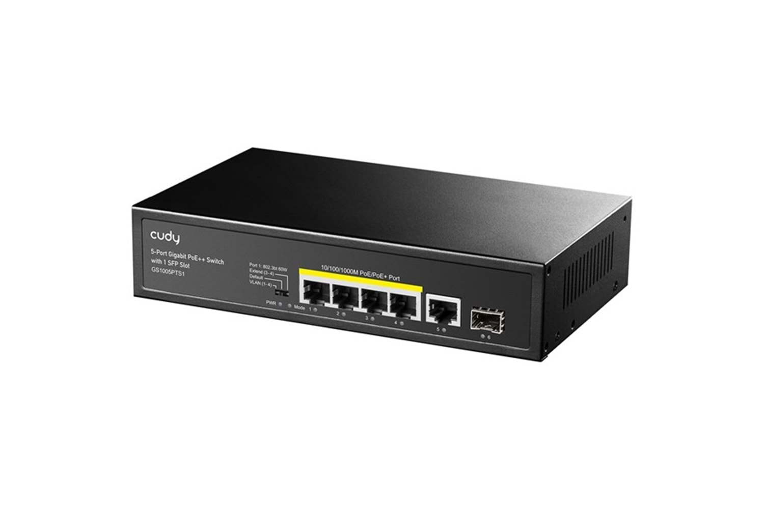 CUDY GS1005PTS1 5 Port Gigabit 1-SFP 120w 4port PoE Yönetilemez Switch