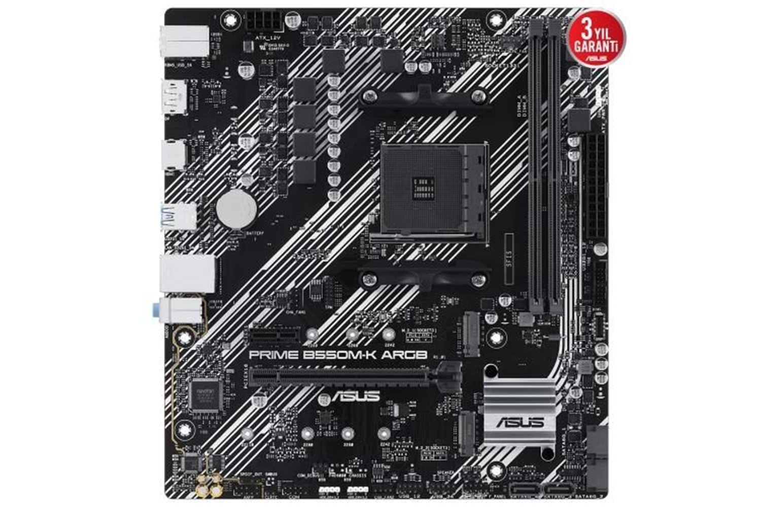 ASUS PRIME B550M-K ARGB DDR4 M2 PCIe NVME HDMI DVI PCIe 16X v4.0 AM4 mATX	
