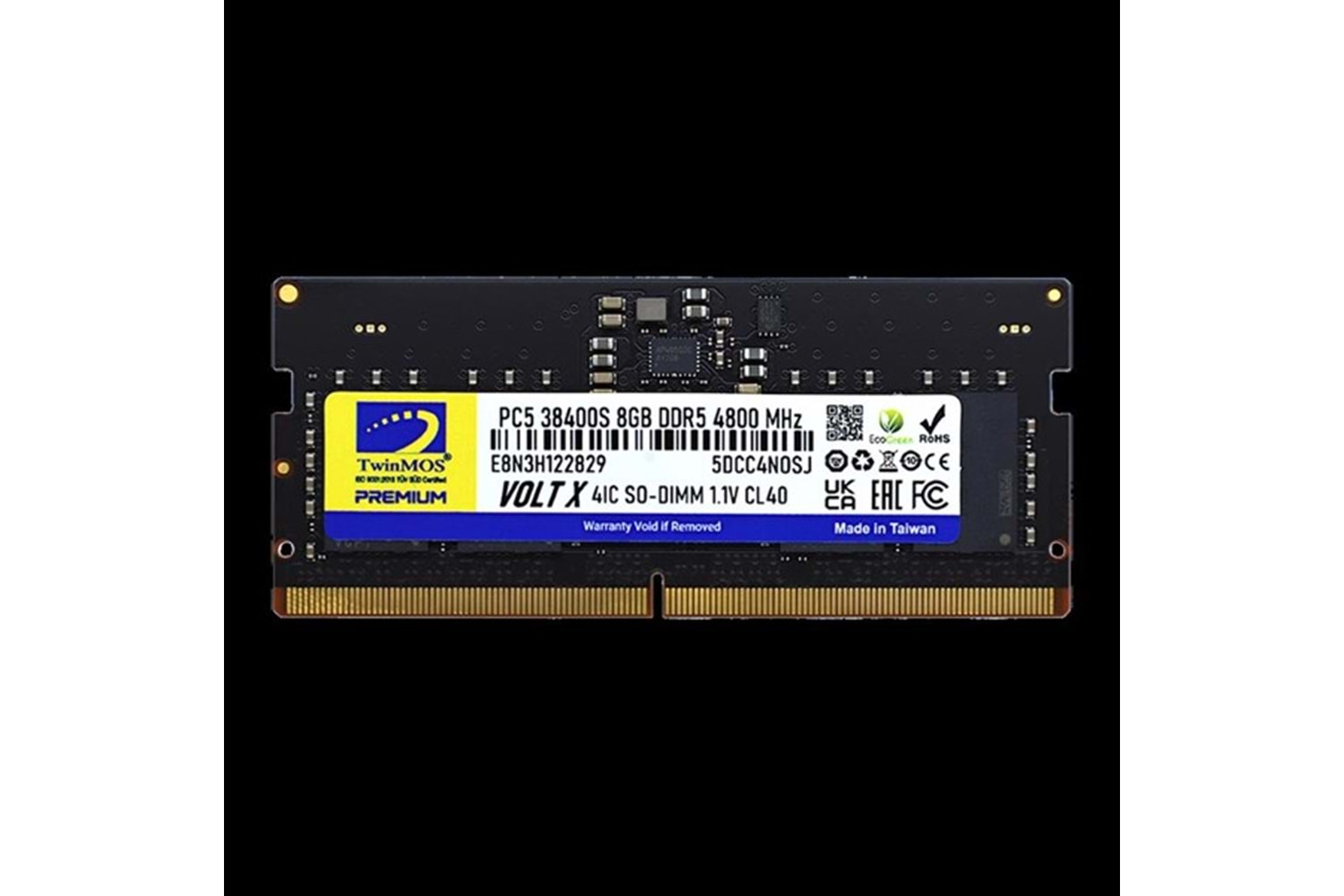 TWINMOS 8GB DDR5 4800MHZ NOTEBOOK RAM VALUE TMD58GB4800S40