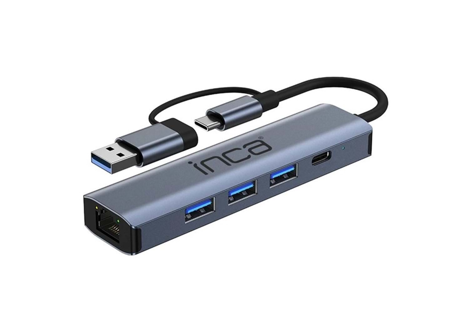 INCA IUTP-5T Gigabit USB Çoklayıcı USB 3.0,TYPEC Ethernet