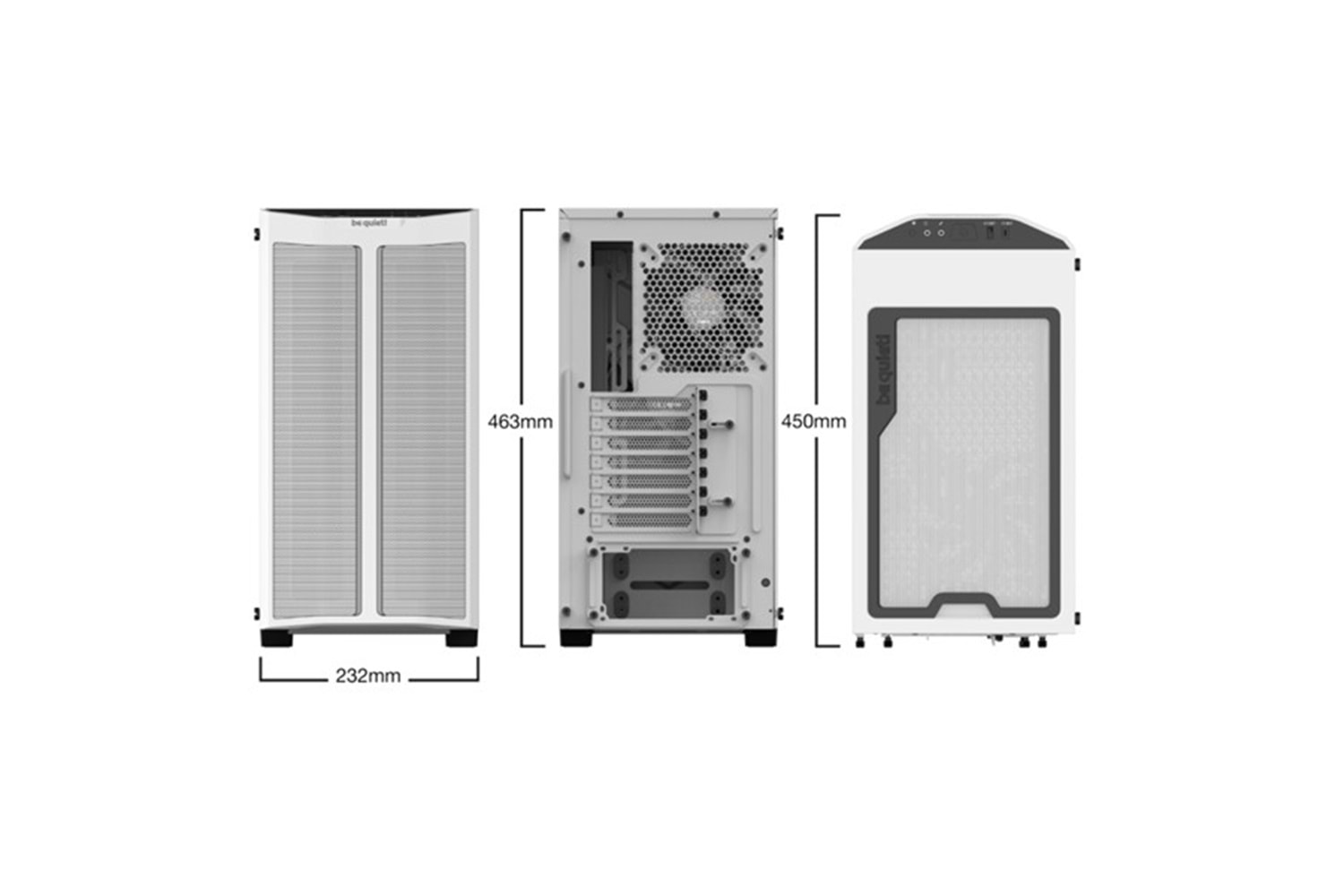 BEQUIET PORE BASE 500Dx BGW38 GAMING MID-TOWER PC KASASI BEYAZ