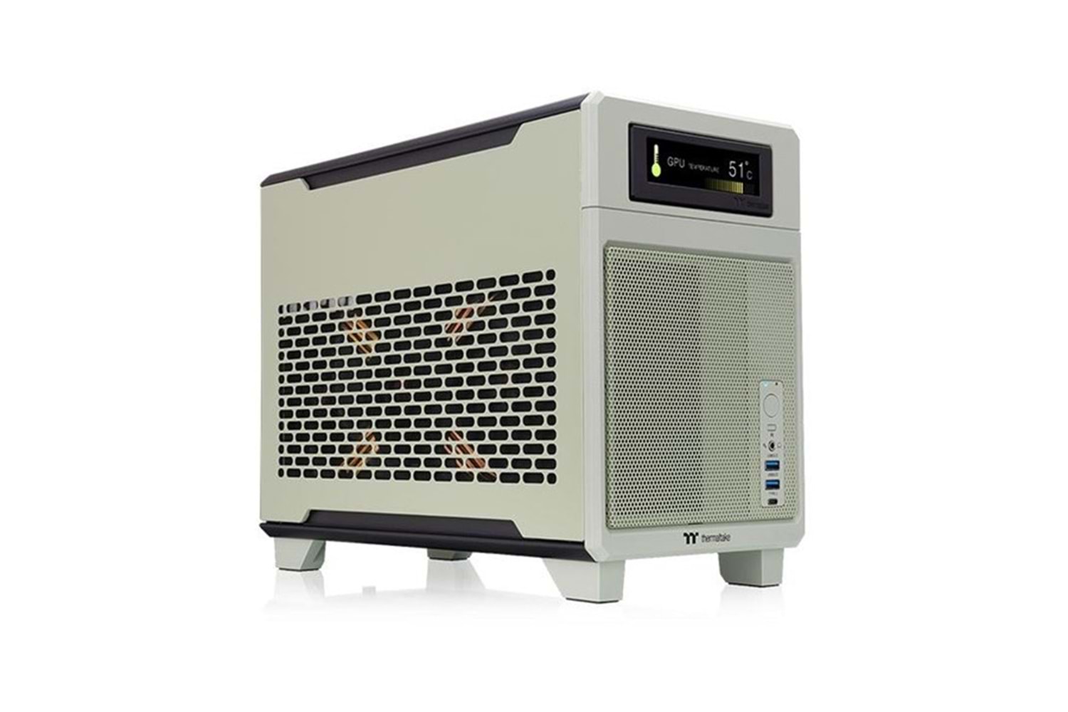 THERMALTAKE TR100 MATCHA GREEN DIJITAL EKRAN MINI-ITX PC KASASI YEŞİL