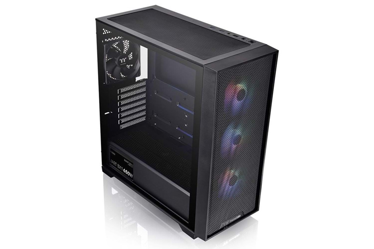 THERMALTAKE 650W 80+ BRONZE H390 TG CA-3Y9-65S1WE-00 4-RGB FANLI GAMING MIC TOWER PC KASASI