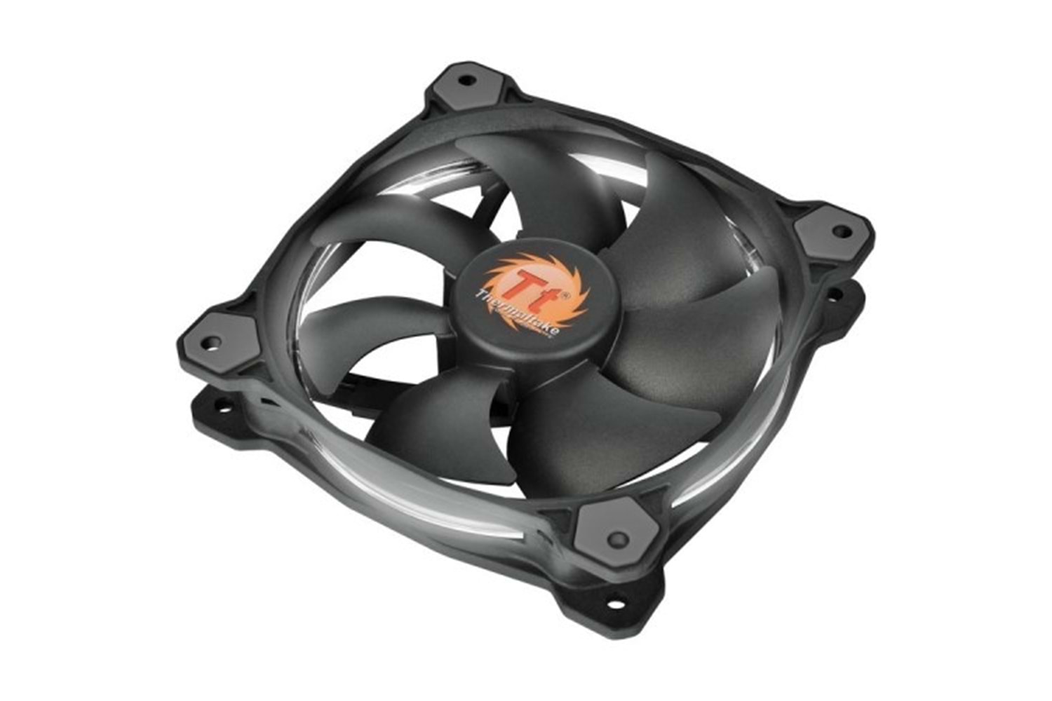 Thermaltake Riing CL-F038-PL12WT-A 120mm Beyaz Halka Ledli Titreşimsiz Kasa ve Radyatör Fanı