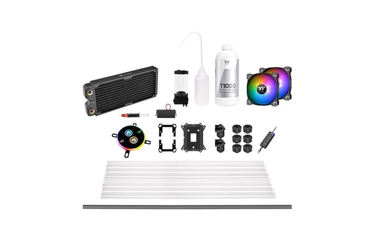 Thermaltake CL-W242-CU12SW-A Pacific C240 DDC ARGB 2x120mm Fanlı, Hard Tube, Custom Sıvı Soğutma Kiti (AM4, LGA2066)