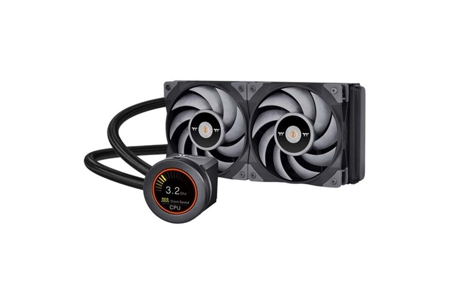 THERMALTAKE 240MM TOUGHLIQUID ULTRA 240 CL-W322-PL12GM-A RGB LCD EKRANLI AM5-1700P SIVI SOĞUTMALI İŞLEMCİ FANI
