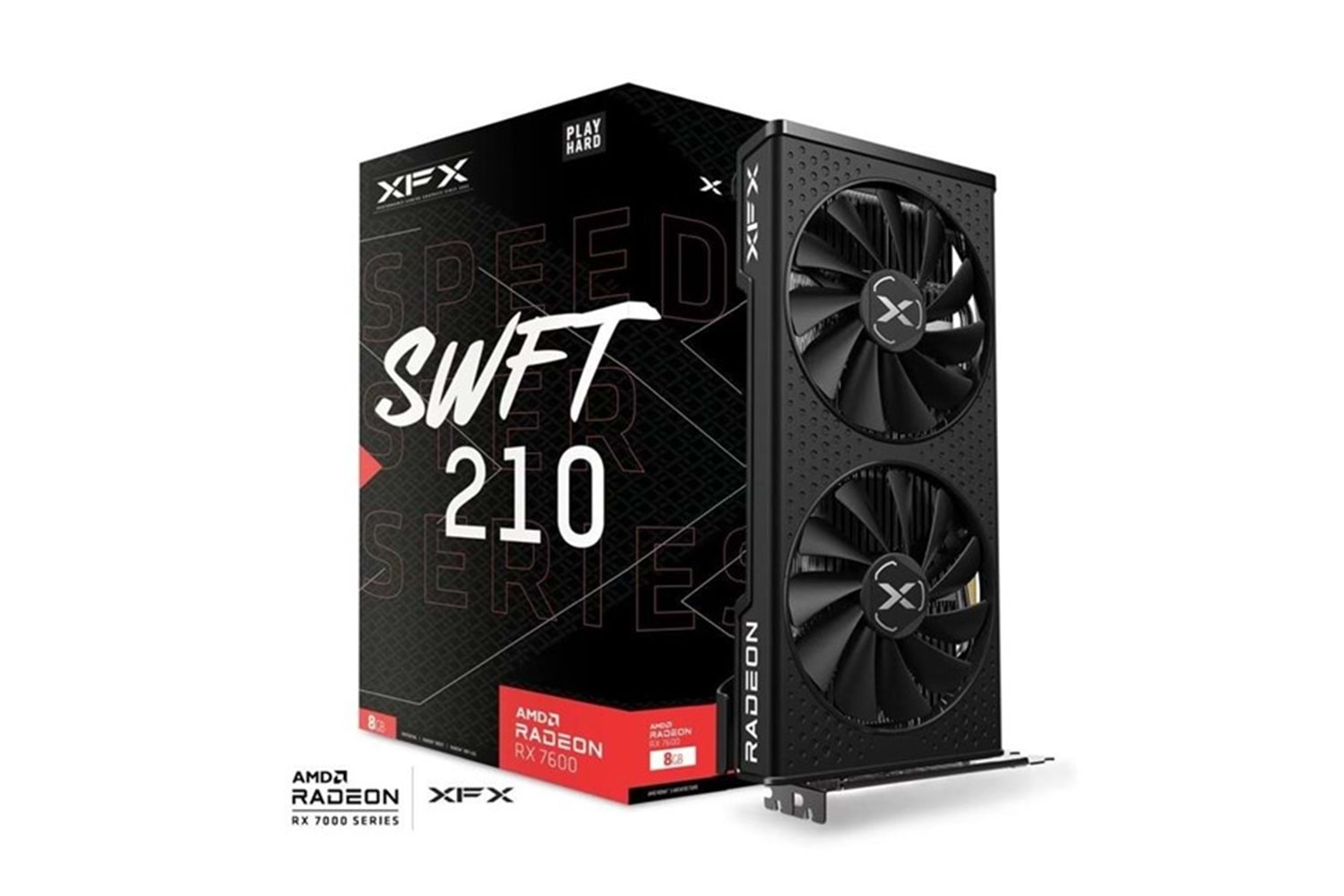 XFX 8GB RX7600 SPEEDSTER SWFT 210 EX-RX-76PMBABFY GDDR6 128Bit PCIE 4.0