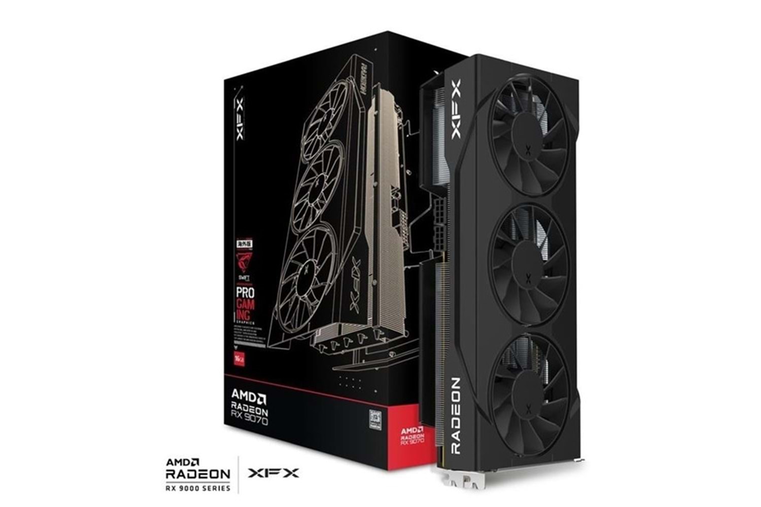 XFX 16GB RX9070 SWIFT OC RX-97SWFT3B7 GDDR6 256Bit PCIE 5.0