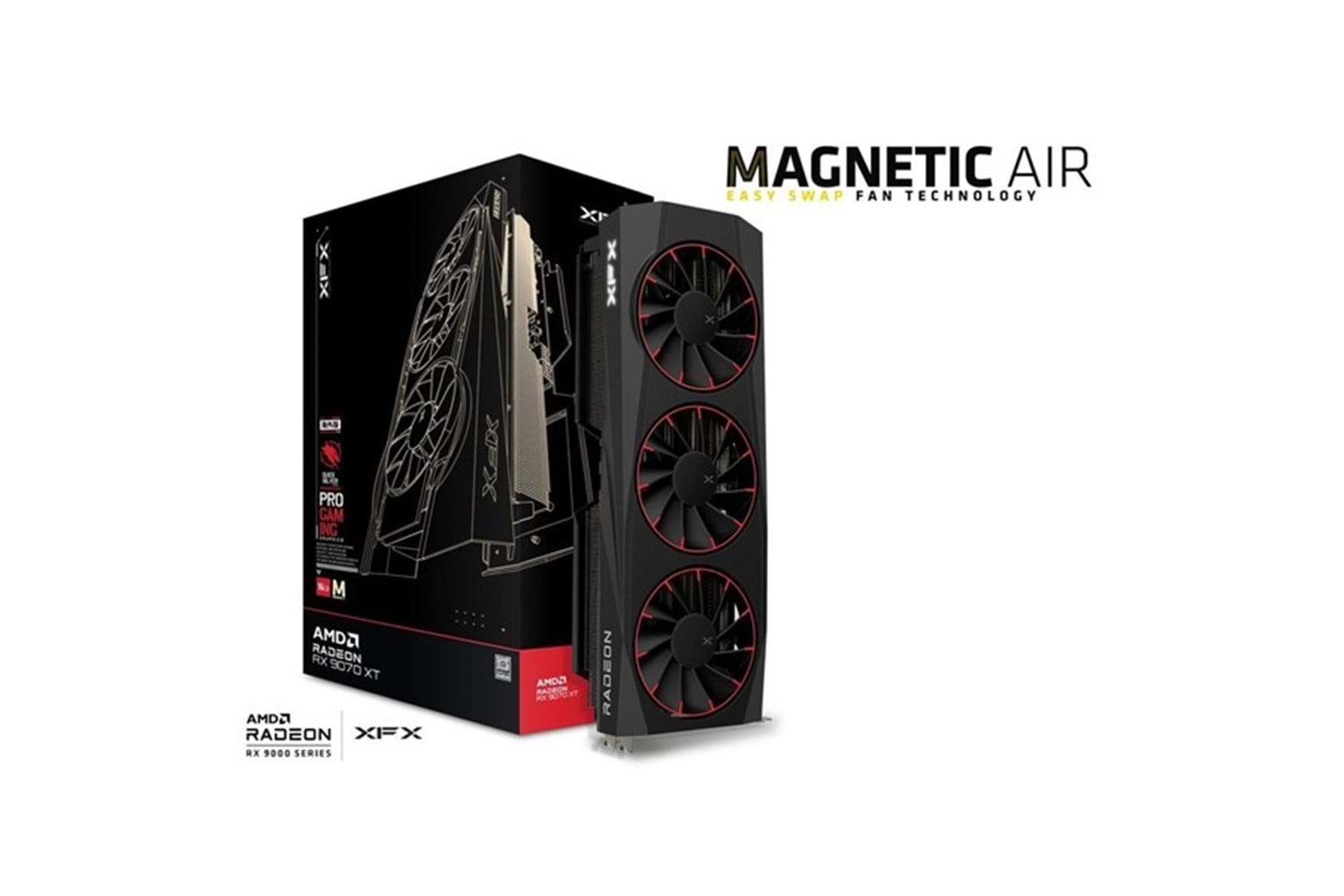 XFX 16GB RX9070XT QUICKSILVER MAGNETIC AIR RX-97TMAQKB9 GDDR6 256Bit PCIE 5.0