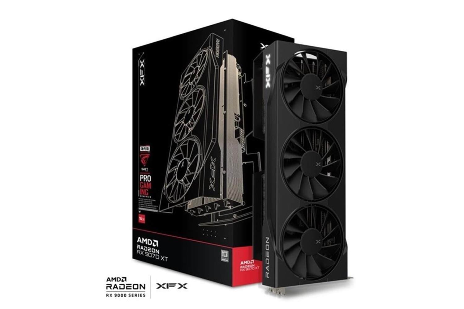 XFX 16GB RX9070XT SWIFT RX RX-97TSWF3B9 GDDR6 256Bit PCIE 5.0
