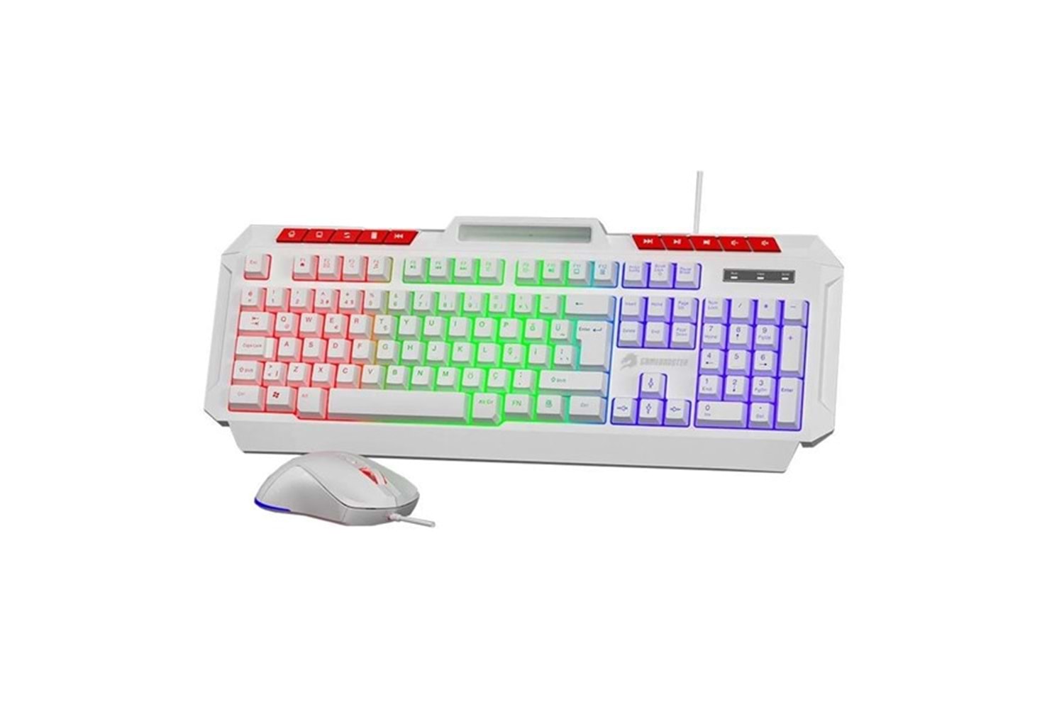 GAMEBOOSTER KM-11W Knight Beyaz Gaming Klavye Mouse Set