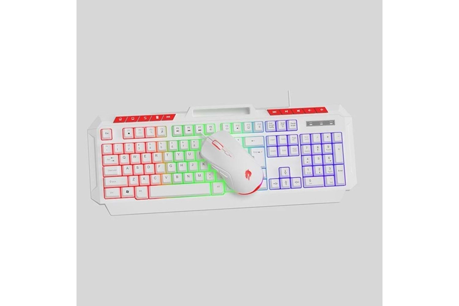 GAMEBOOSTER KM-11W Knight Beyaz Gaming Klavye Mouse Set