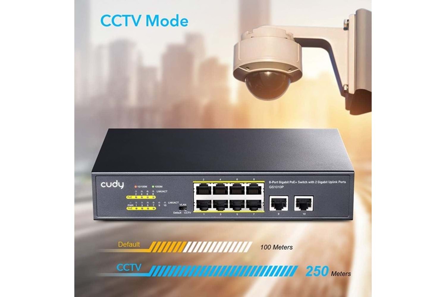 CUDY 8port GS1010P GIGABIT 2-UPLINK 120W FULL POE SWITCH