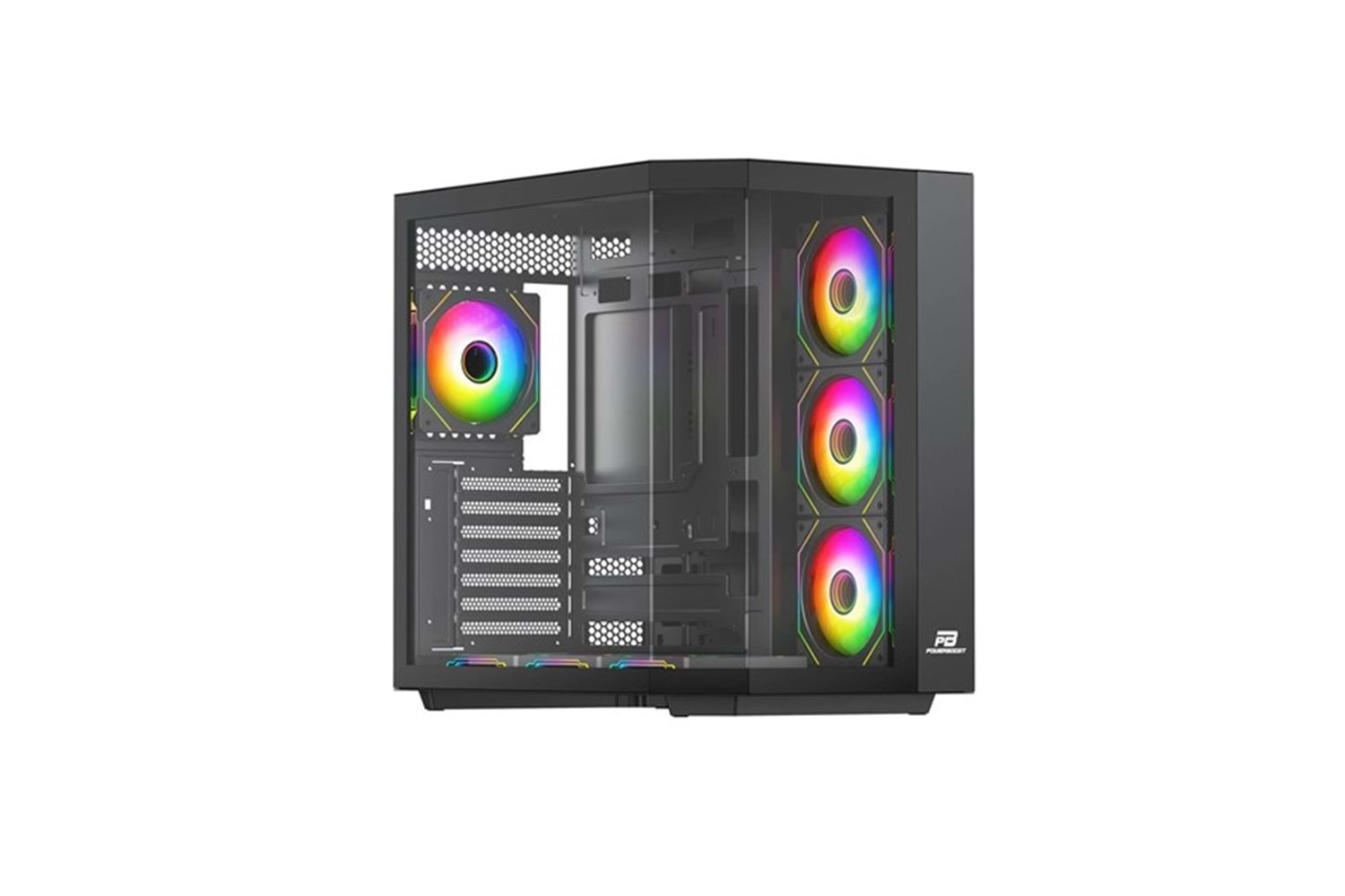 POWERBOOST 750W 80 BRONZE Seaview PBA4375B Gaming Mid-Tower PC Kasası Siyah