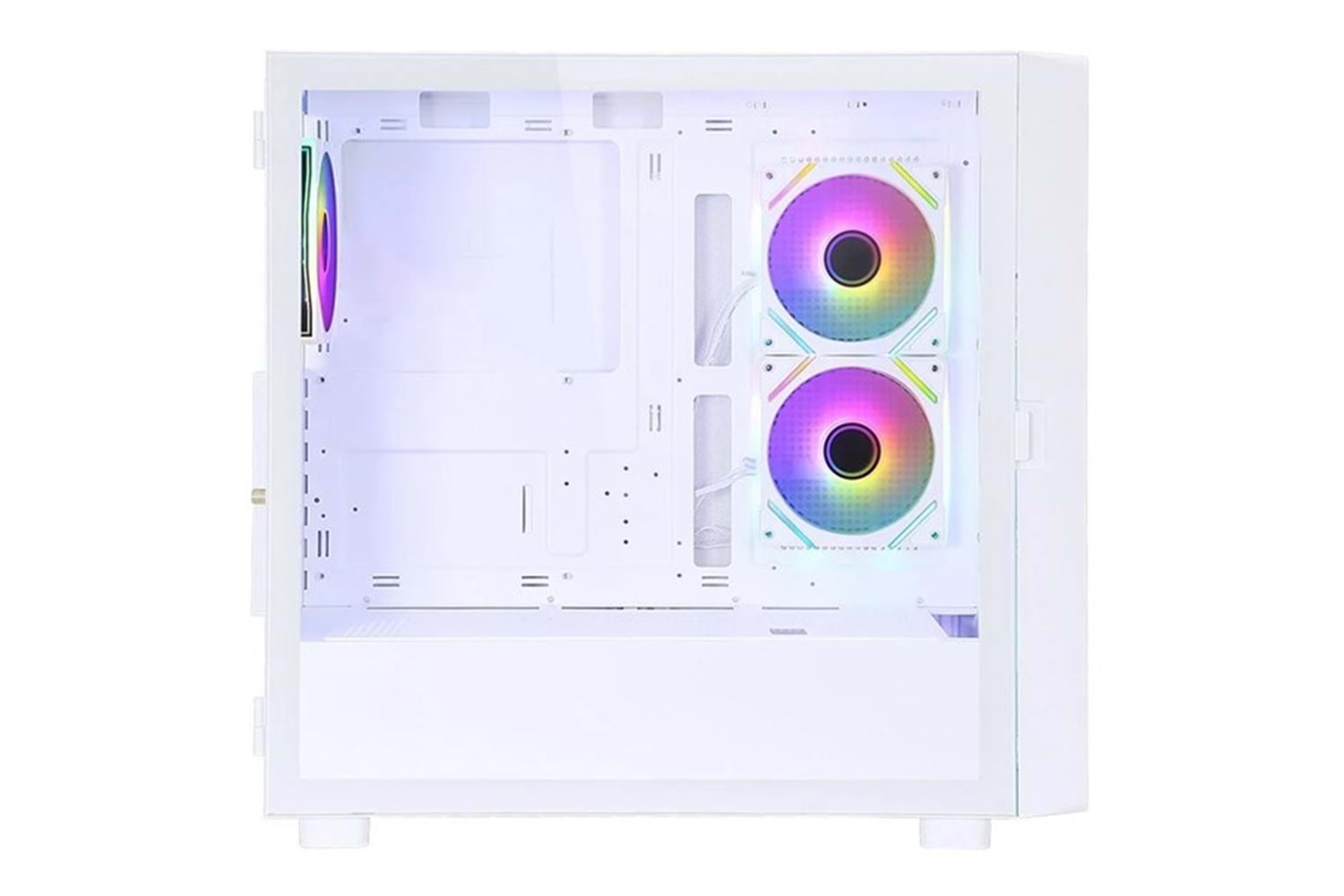 POWERBOOST PB-P4367BW 3-RGB FANLI LCD EKRANLI GAMING MID-TOWER PC KASASI BEYAZ