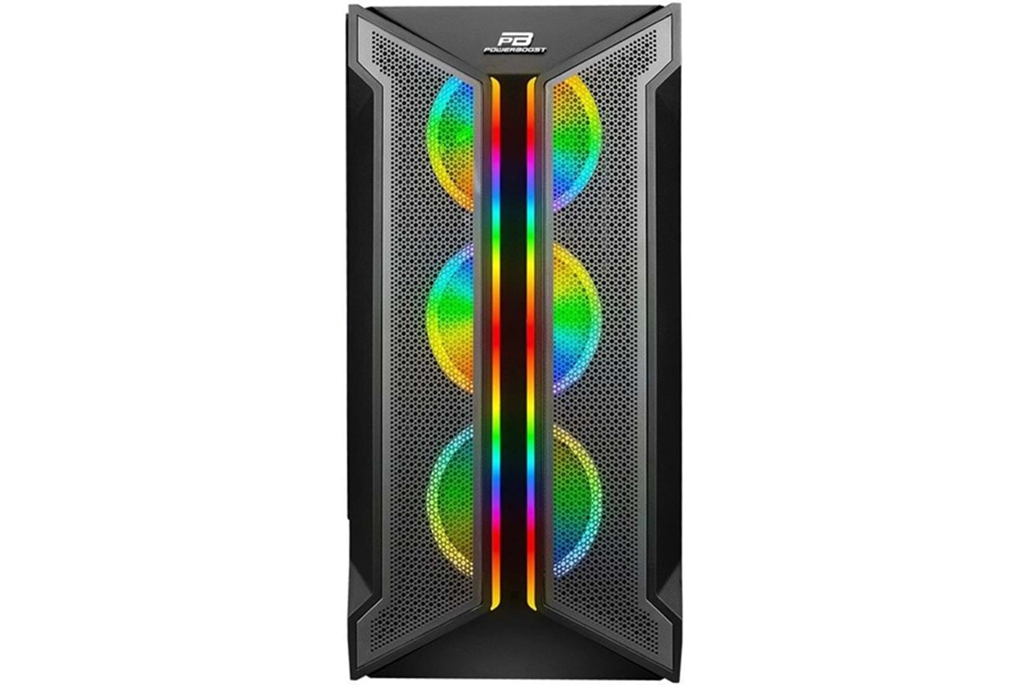 POWERBOOST VK-Z002B 4-ARGB RING FANLI GAMING MID-TOWER PC KASASI