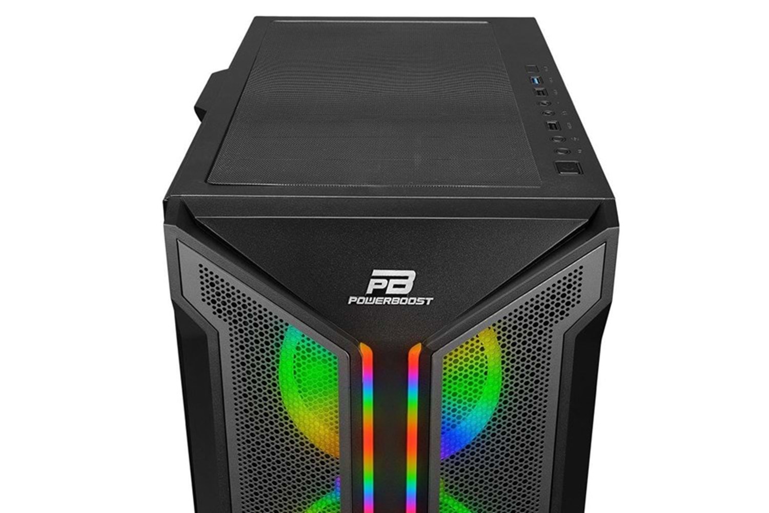 POWERBOOST VK-Z002B 4-ARGB RING FANLI GAMING MID-TOWER PC KASASI
