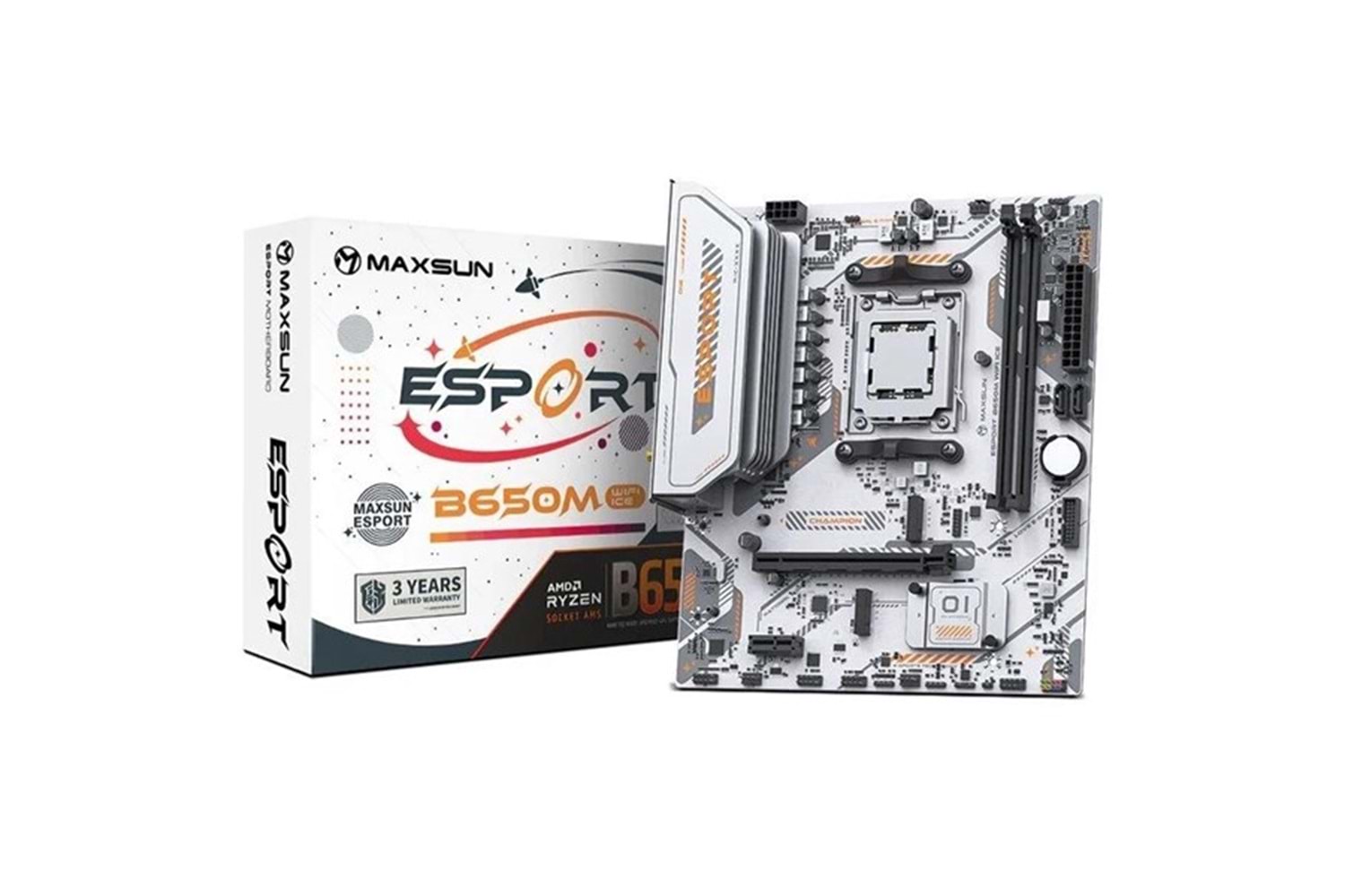 MAXSUN eSPORT B650M WIFI6 ICE DDR5 HDMI-DP PCIE 4.0 AM5 MATX BEYAZ