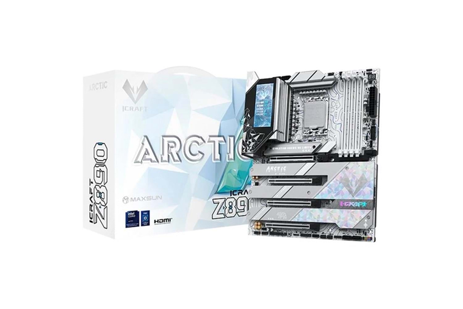 MAXSUN MS-iCraft Z890 ARCTIC WIFI7 DDR5 HDMI-DP TYPEC PCIE 5.0 1851P ATX BEYAZ