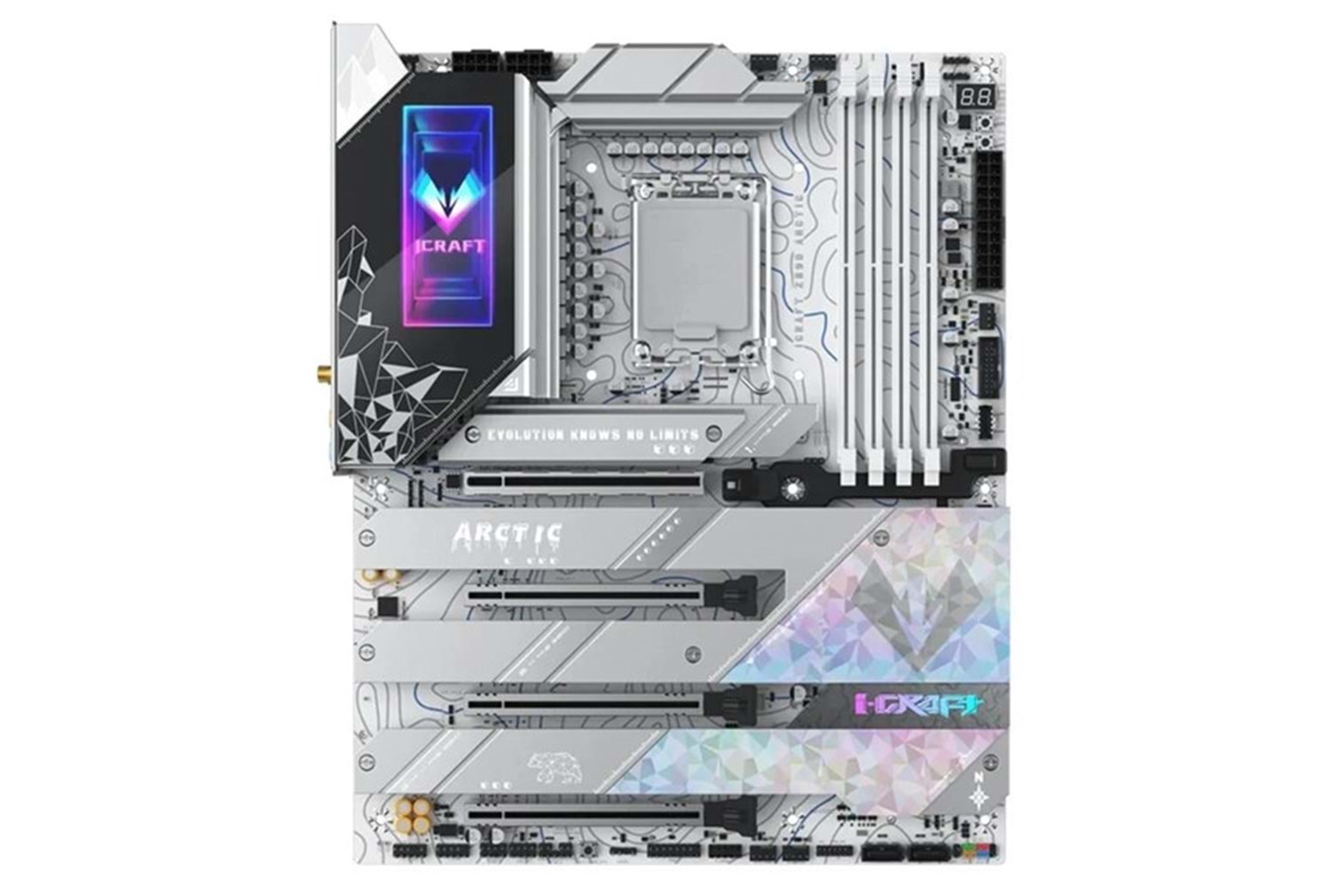 MAXSUN MS-iCraft Z890 ARCTIC WIFI7 DDR5 HDMI-DP TYPEC PCIE 5.0 1851P ATX BEYAZ