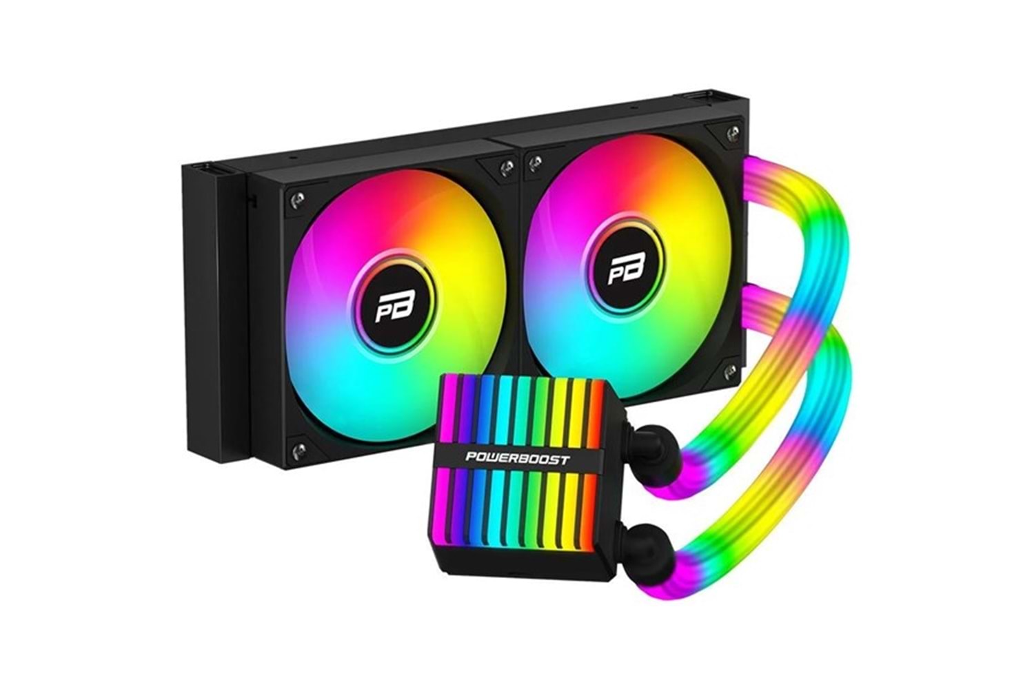 POWERBOOST 240MM LEGEND 240B PB-LCS-YS240-B ARGB AM5-1851P SIVI SOĞUTMALI İŞLEMCİ FANI