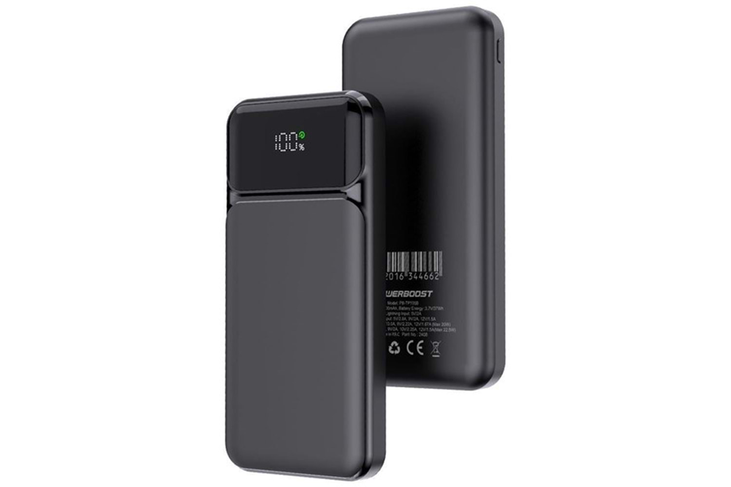 POWERBOOST NIGHT 105B 10000mAh 22.5W LCD Siyah Taşınabilir Şarj Cihazı Powerbank