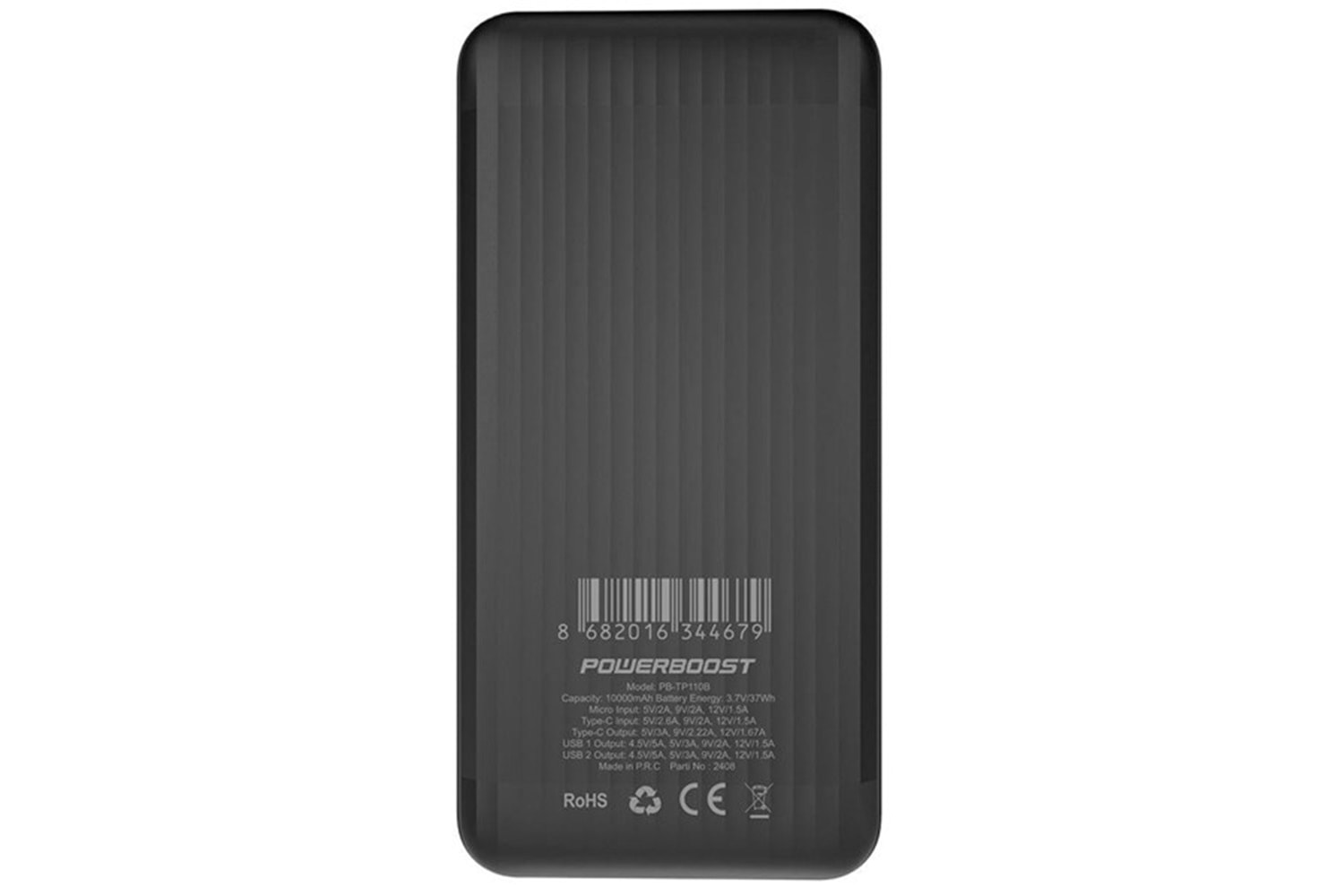 POWERBOOST PRIME 110B 10000mAh PD20W Type-C HSC22.5W Siyah Taşınabilir Şarj Cihazı Powerbank