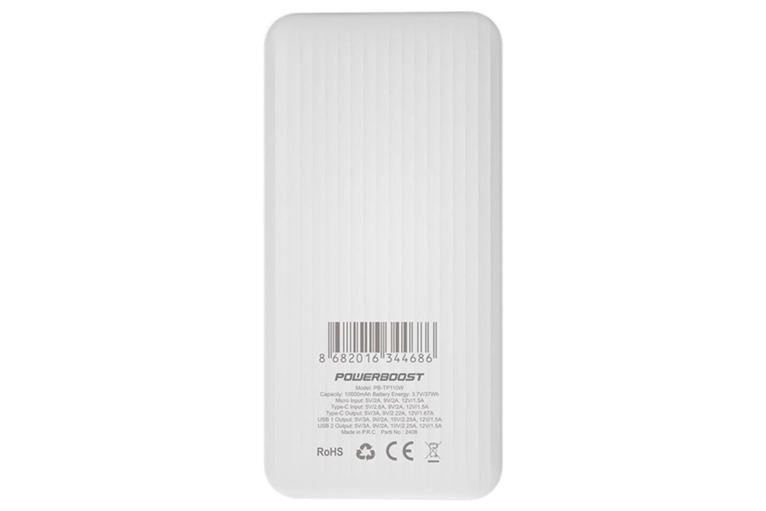 POWERBOOST PRIME 110W 10000mAh PD20W Type-C HSC22.5W Beyaz Taşınabilir Şarj Cihazı Powerbank