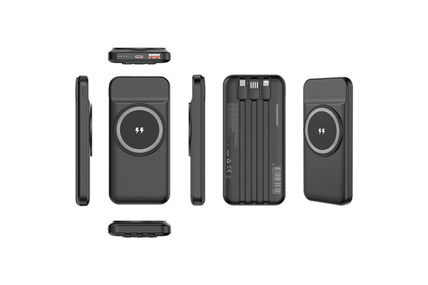 POWERBOOST MAG 120B 10000mAh 15W Magsafe 22.5W Siyah Kablosuz Taşınabilir Şarj Cihazı Powerbank