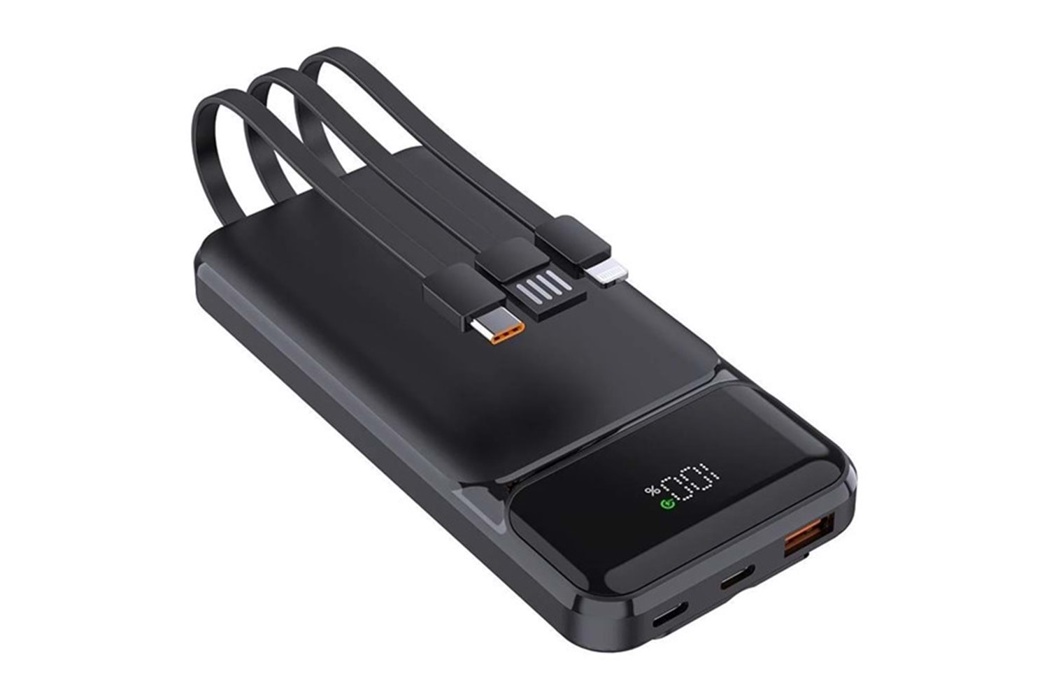 PowerBoost NIGHT 135B 10000mAh 22.5WDahiliKablo LCD GizliLED Siyah Taşınabilir Şarj Cihazı Powerbank