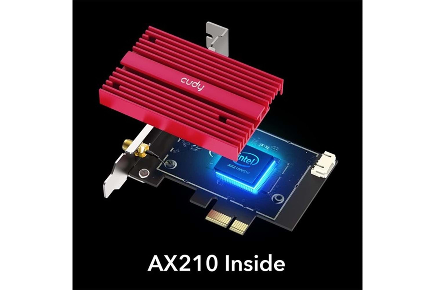 CUDY WE3000S AX5400 Wi-Fi 6E Bluetooth 5.3 PCI-E Kablosuz Ağ Adaptörü