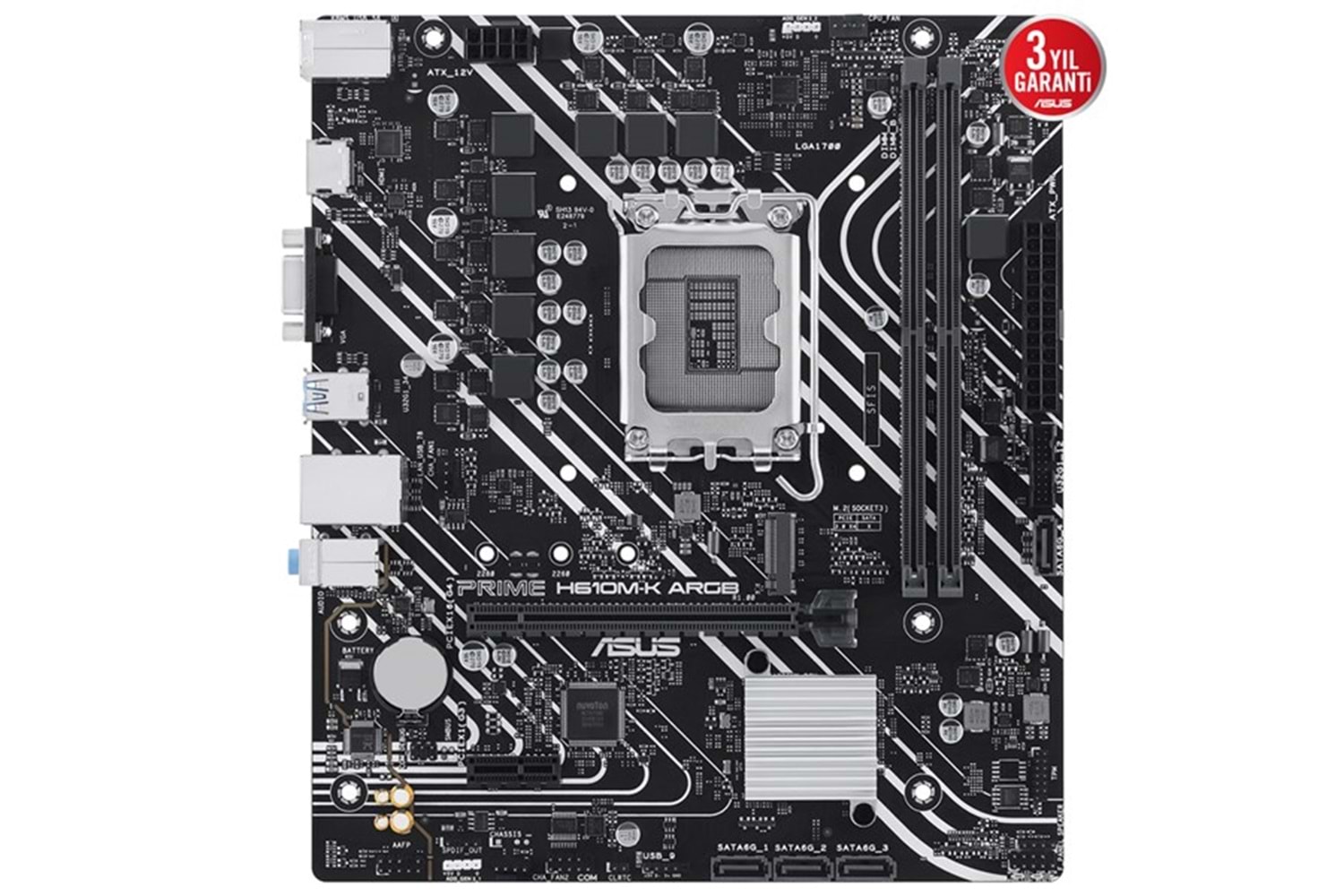 ASUS PRIME H610M-K RGB DDR5 M2 PCIe NVME HDMI PCIe 16X v4.0 1700p mATX