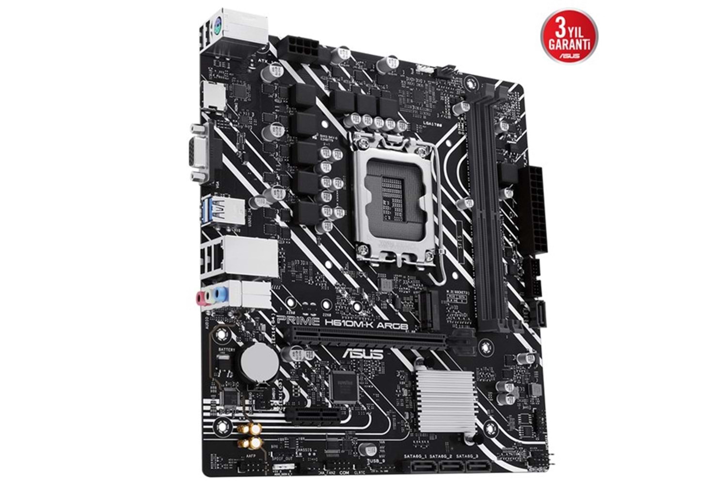 ASUS PRIME H610M-K RGB DDR5 M2 PCIe NVME HDMI PCIe 16X v4.0 1700p mATX
