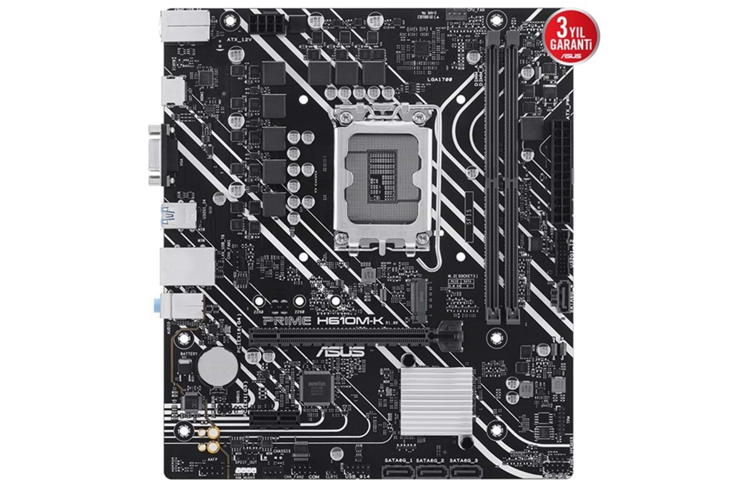 ASUS PRIME H610M-K DDR5 M2 PCIe NVME HDMI PCIe 16X v4.0 1700p mATX	