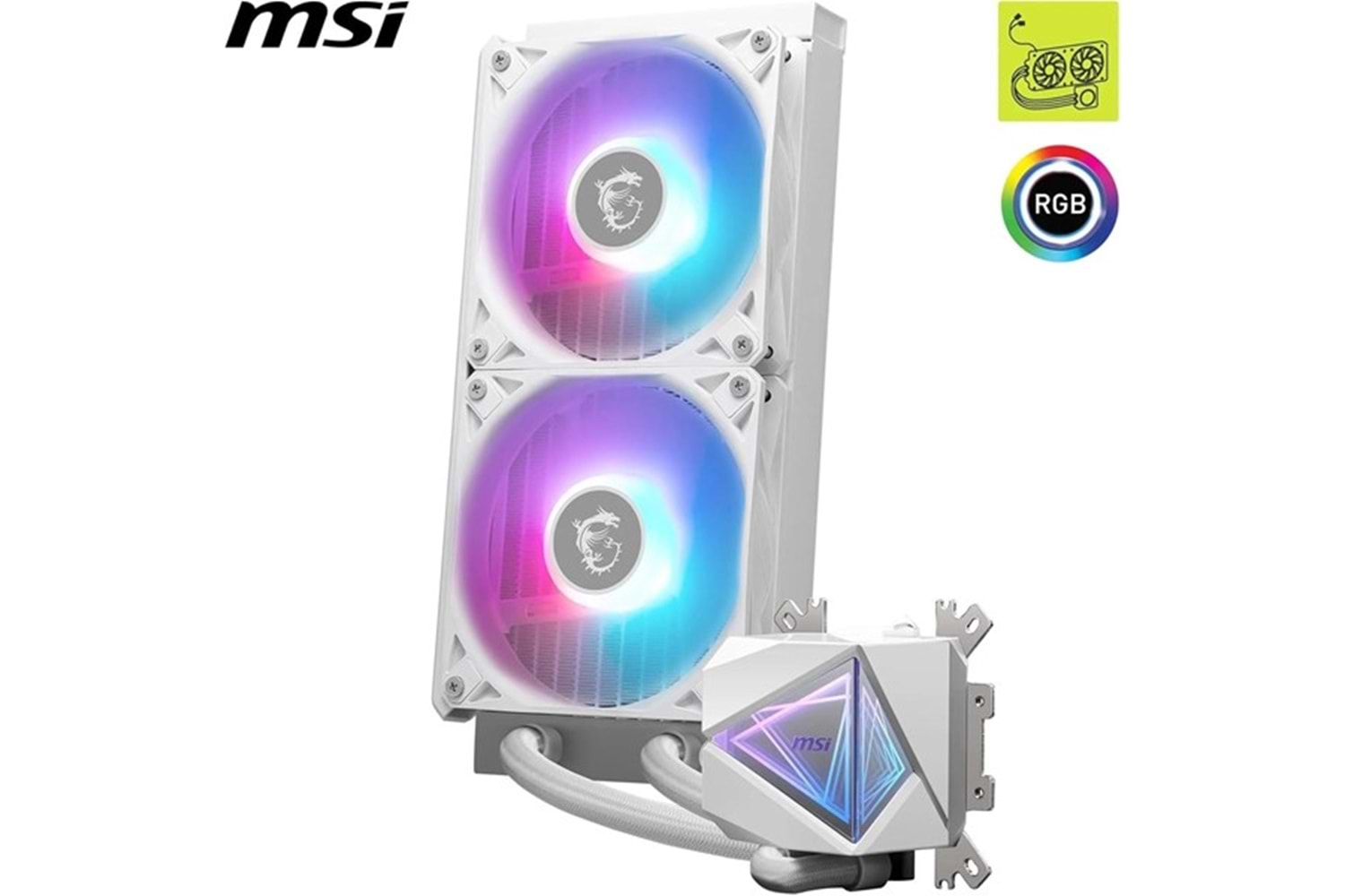 MSI 240MM MAG CORELIQUID I240 RGB AM5-1700P SIVI SOĞUTMALI İŞLEMCİ FANI BEYAZ