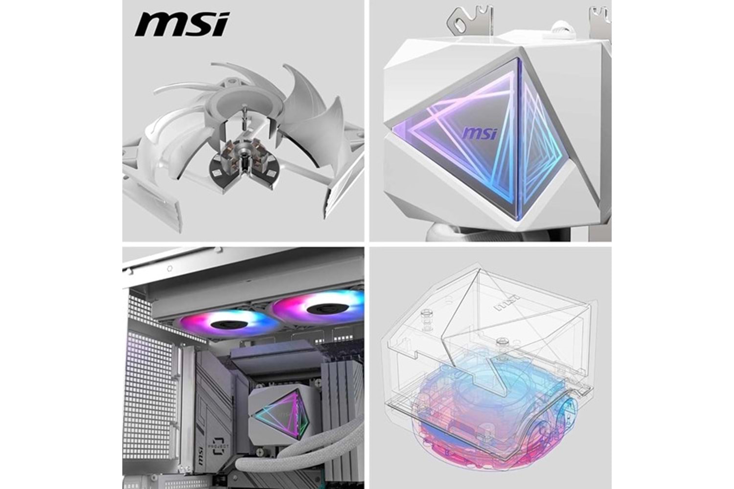 MSI 240MM MAG CORELIQUID I240 RGB AM5-1700P SIVI SOĞUTMALI İŞLEMCİ FANI BEYAZ