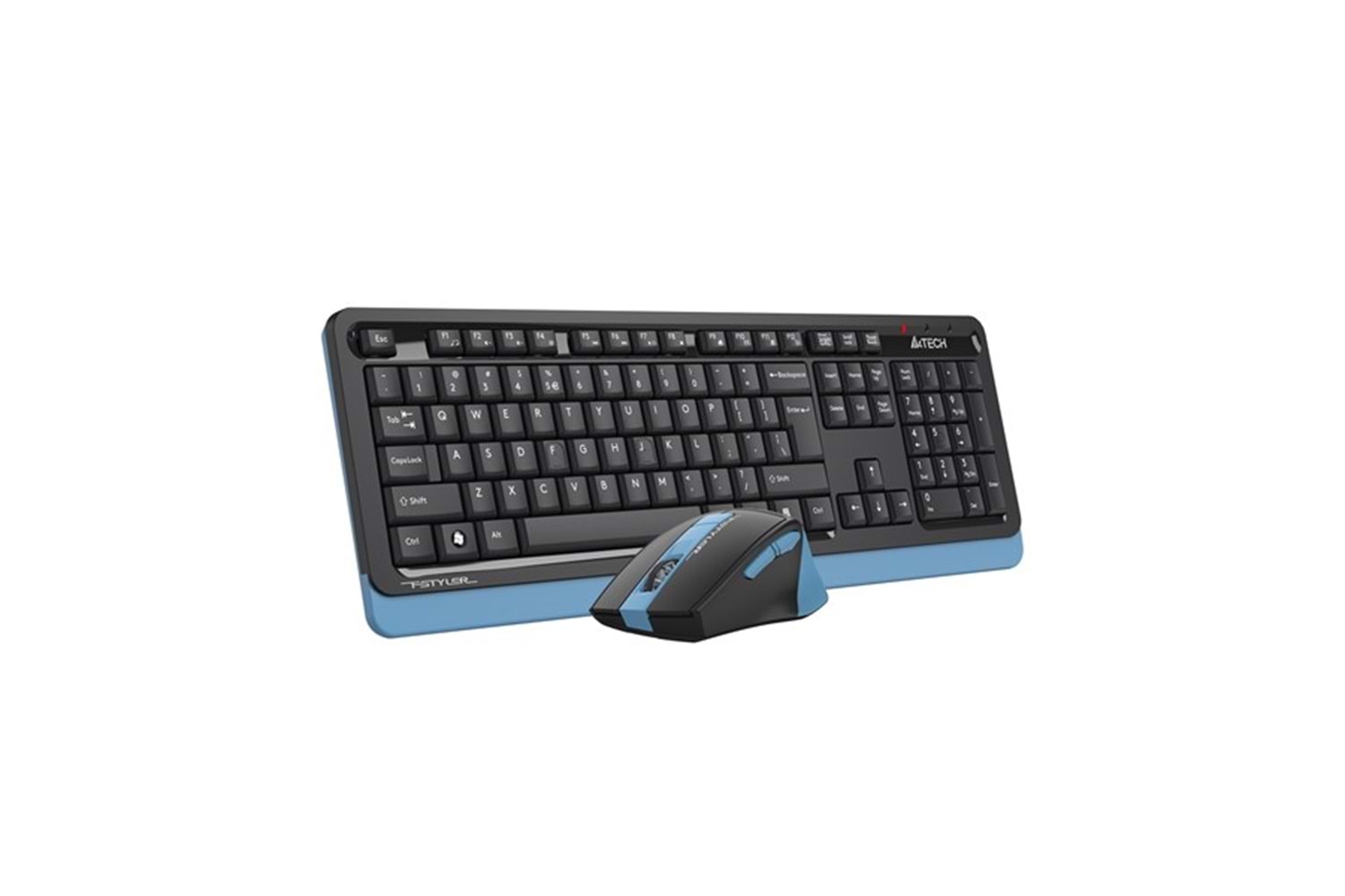 A4 TECH FG1035 Kablosuz Q Trk Optic Mouse Siyah/Mavi Multimedya Klavye - Mouse Set