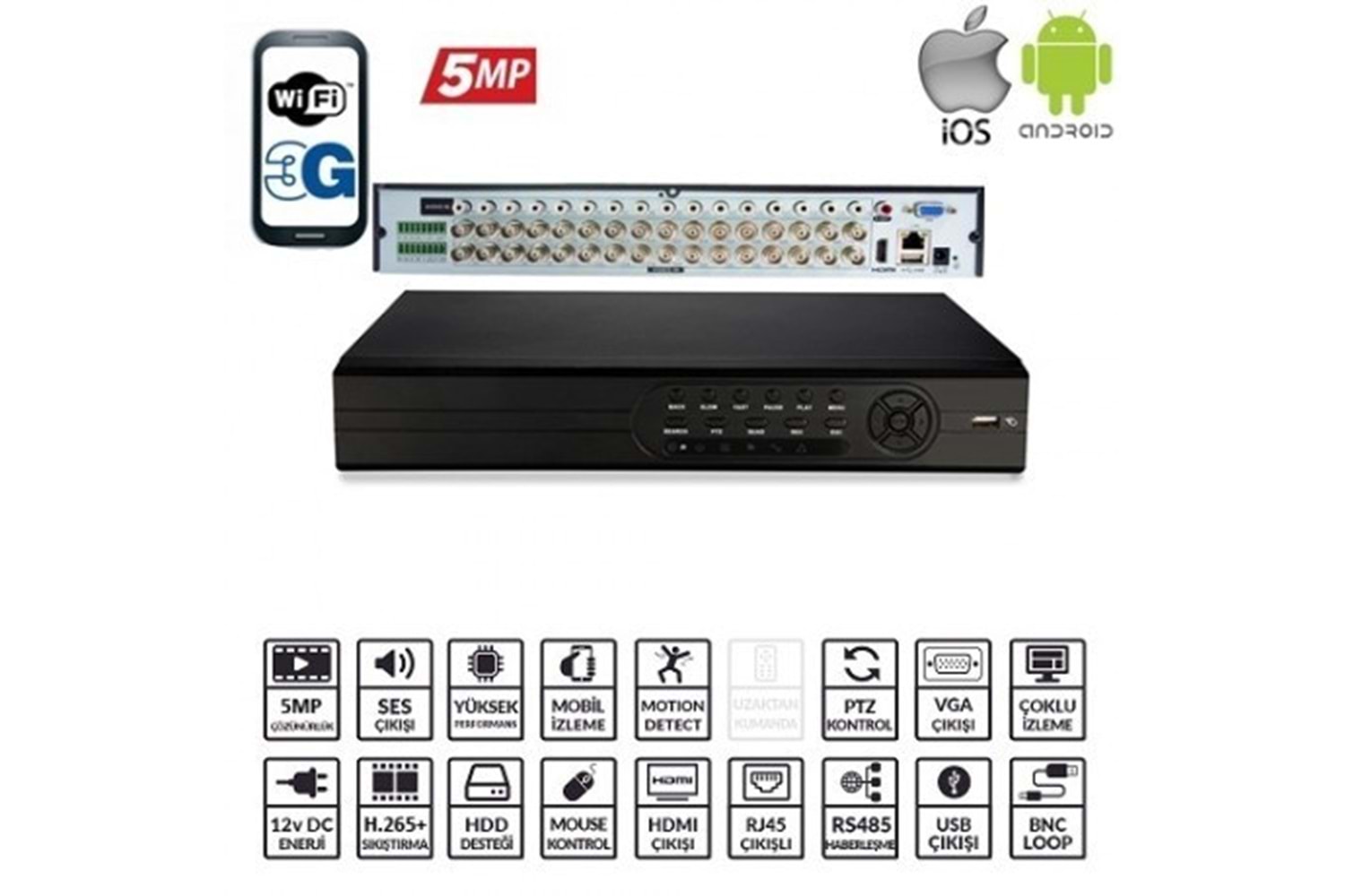 EZCOOL 32kanal EZ-8732AHD 5mp ANALOG KAYIT CİHAZI