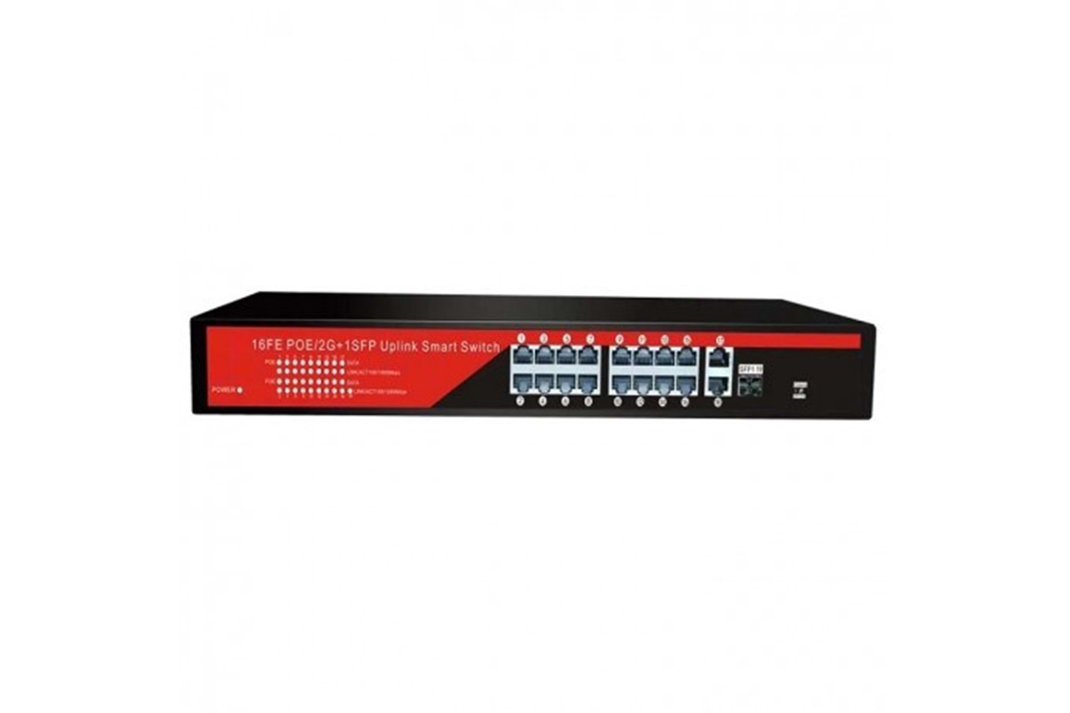 EZCOOL 16port EZ-16PSF-SFP GIGABIT 1-SFP 2-UPLINK 240W YÖNETİLEMEZ SWITCH